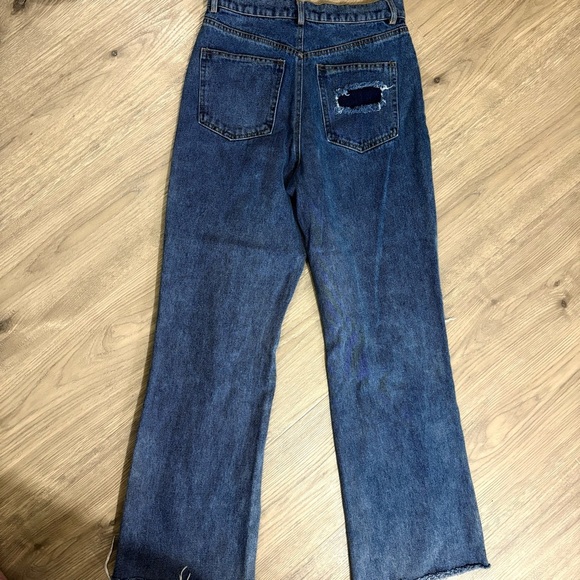 Emory Park High Rise Flare Jeans Ripped Sz 2 - Picture 2 of 9